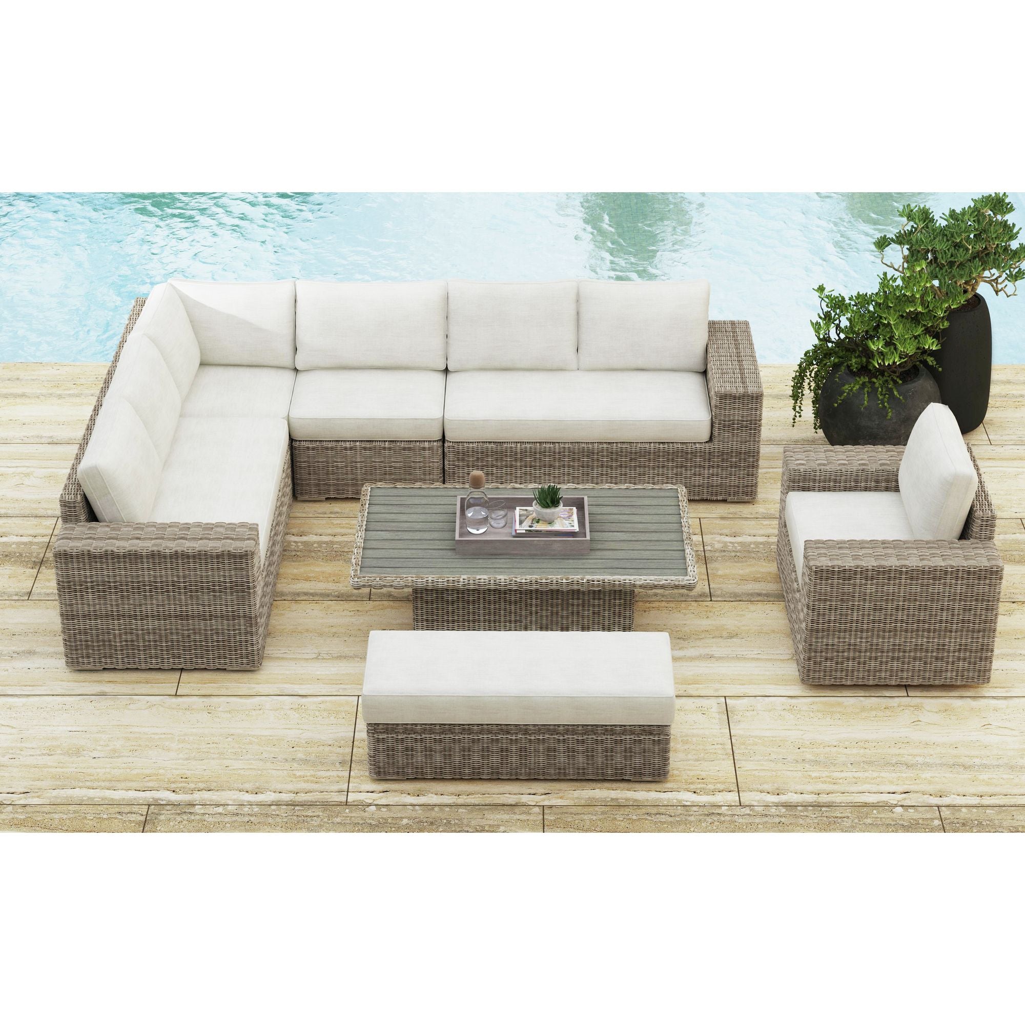Carmona Outdoor Storage Ottoman - Natural