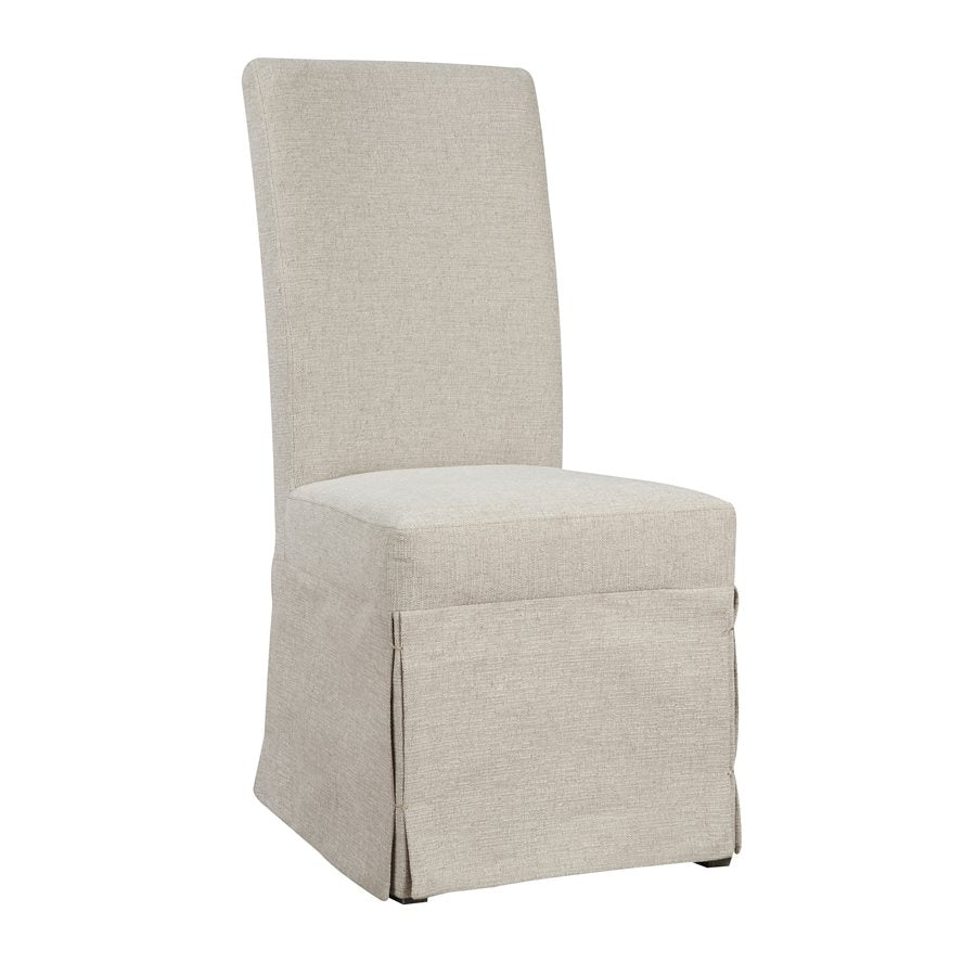 Paladin Skirted Parsons Chair - Beige Linen