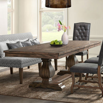 Grammercy Trestle Extension Table - Weathered Brown