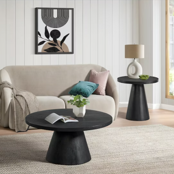 Portland 22" Round End Table - Black