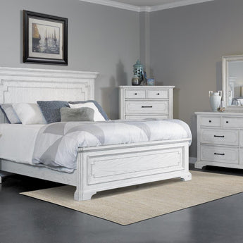 Clara Panel Bed - Antique White