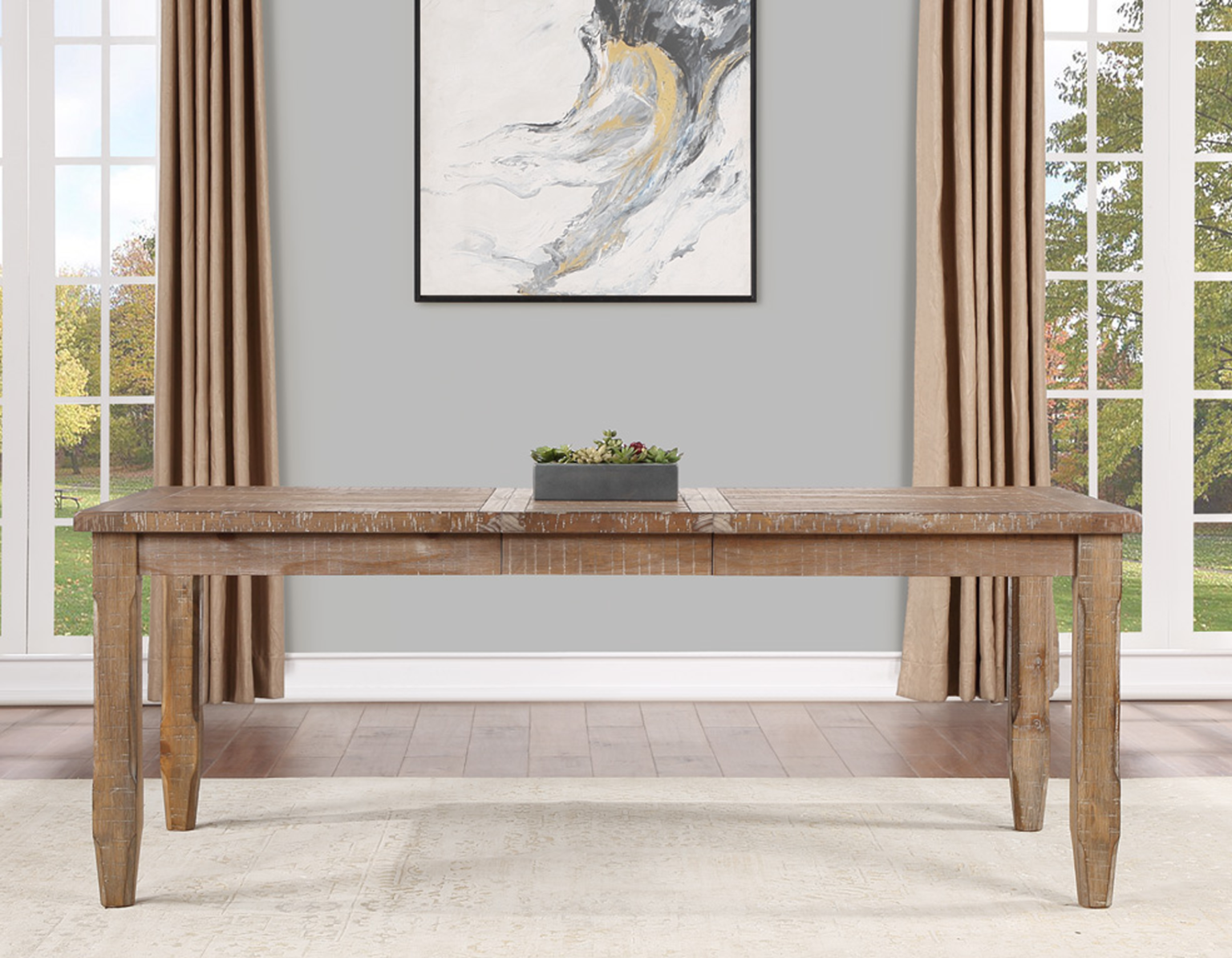 Riverdale Farmhouse Extension Dining Table - Driftwood