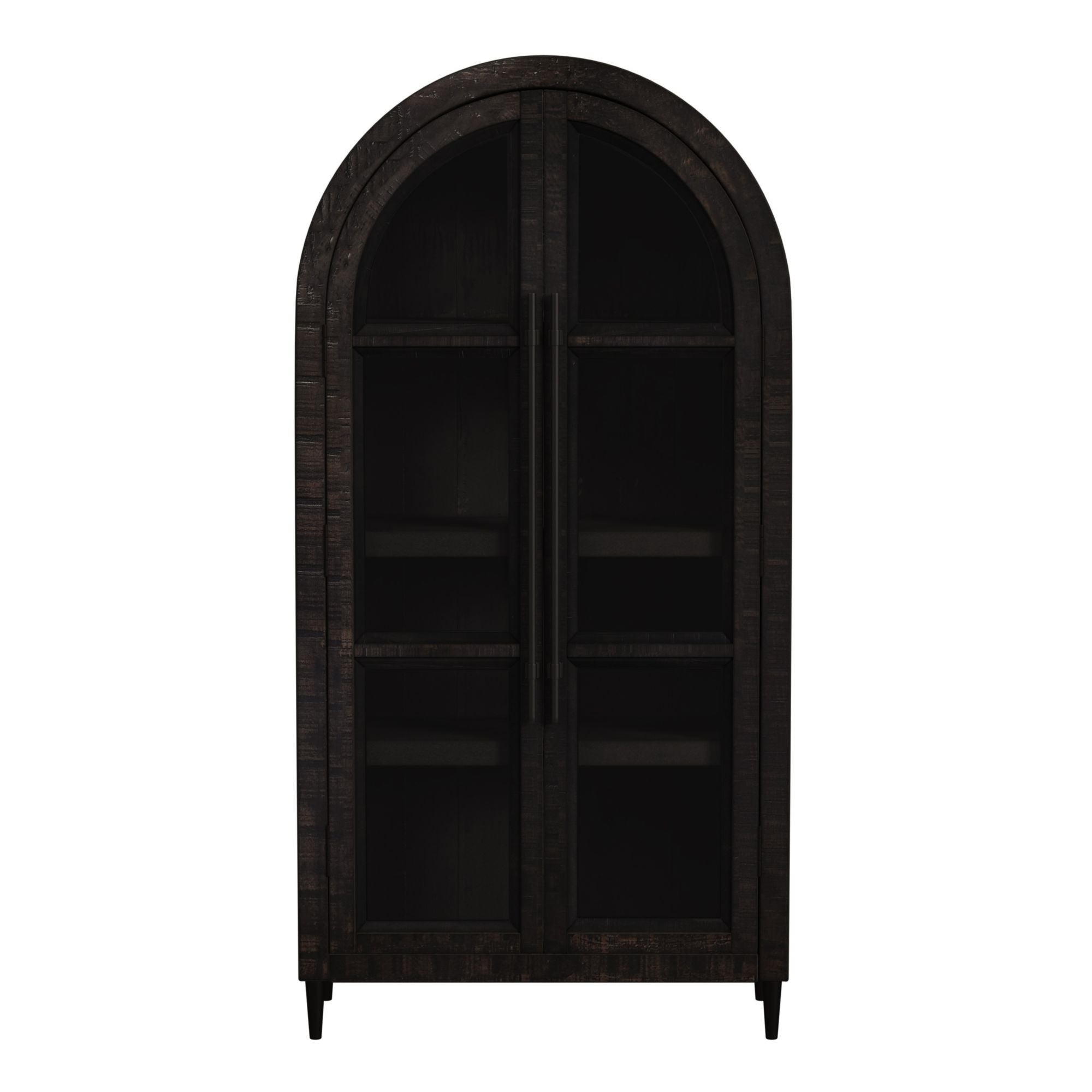 Santiago Arched Glass Door Cabinet - Espresso