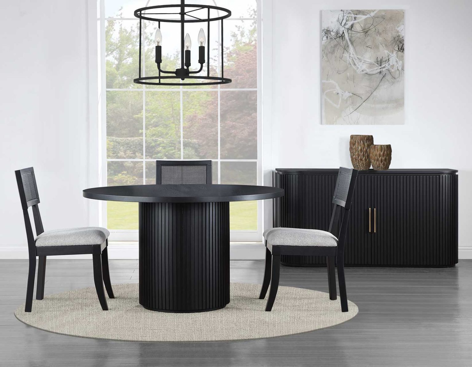 Colvin 52" Round Pedestal Dining Table - Black