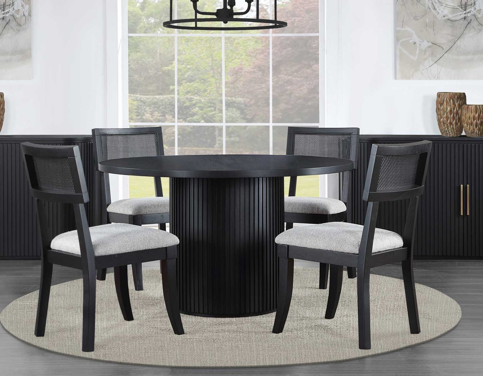 Colvin Cane Dining Chair - Black