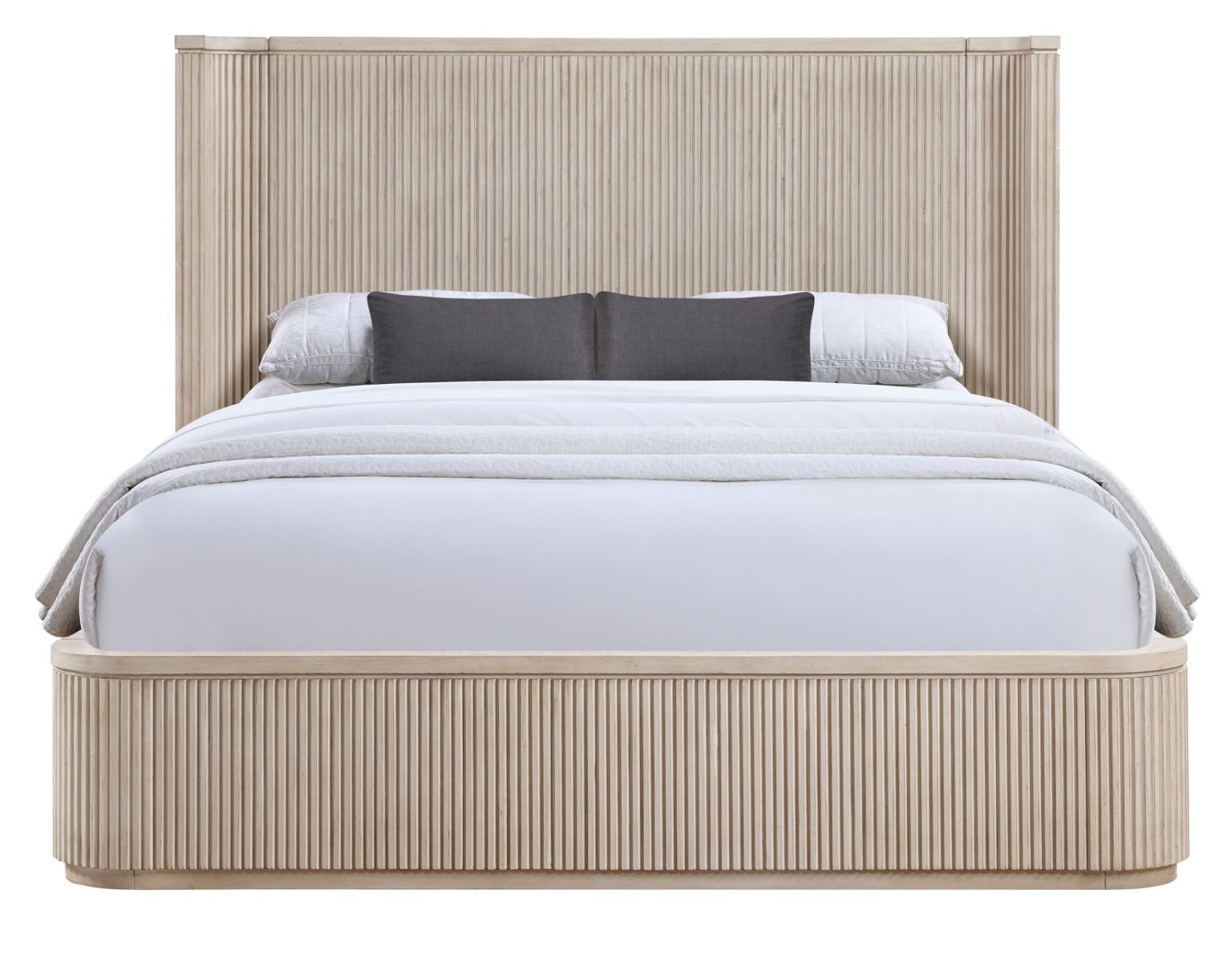 Henry Reeded Wood Bed - Tan