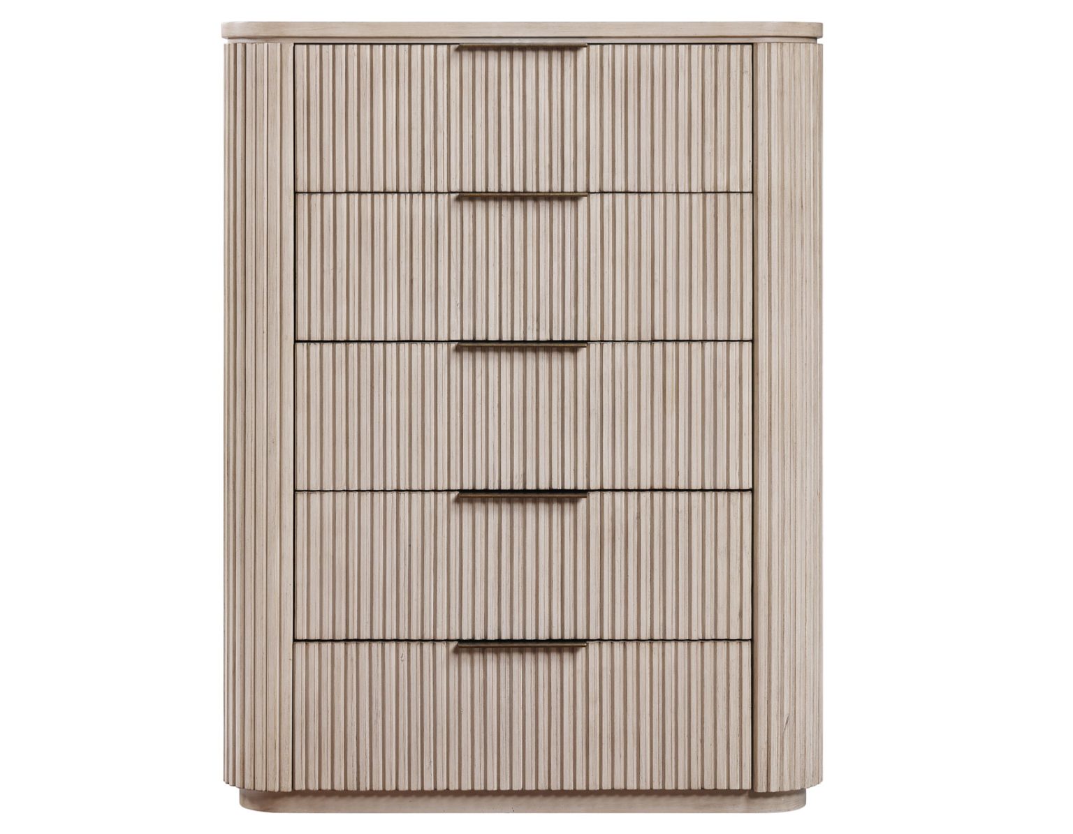 Henry Reeded Five Drawer Chest - Tan