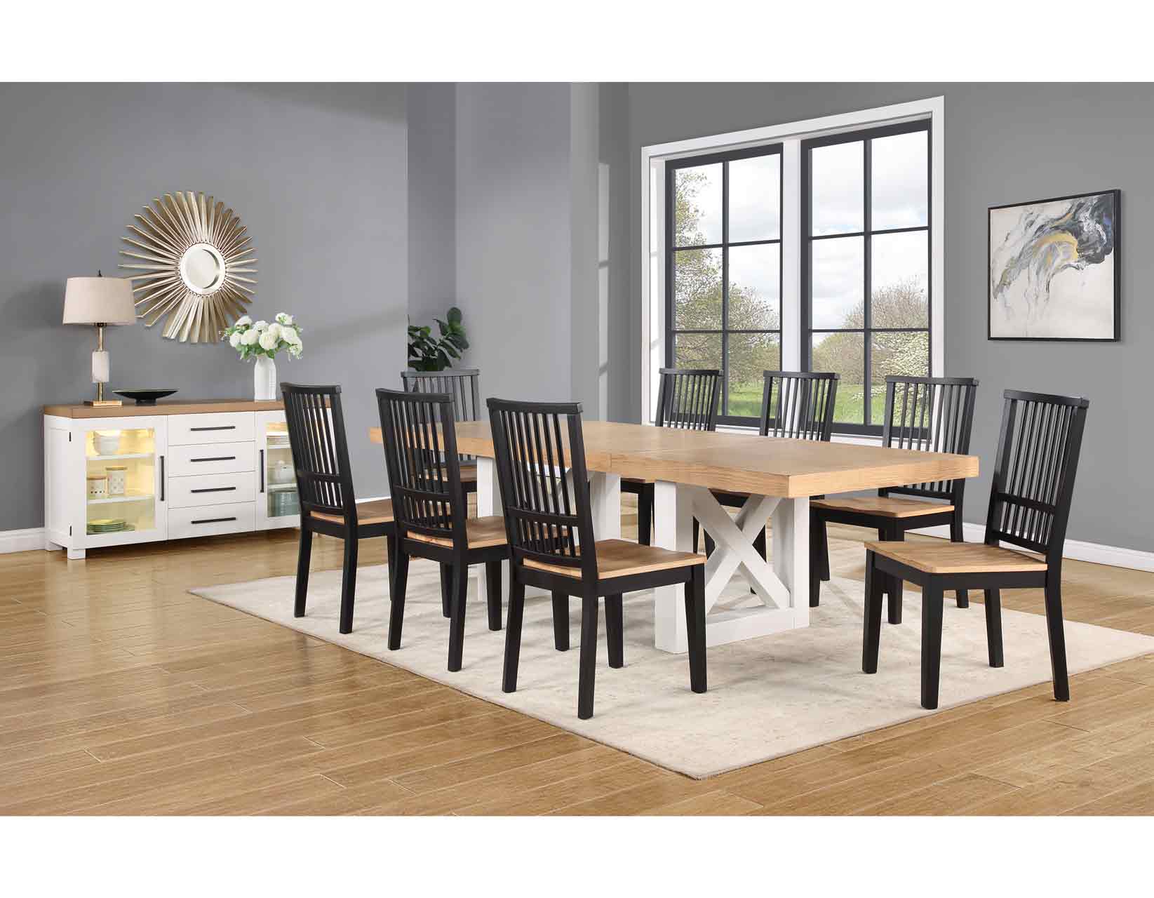 Magnolia Slat Back Dining Chair - Black/Natural