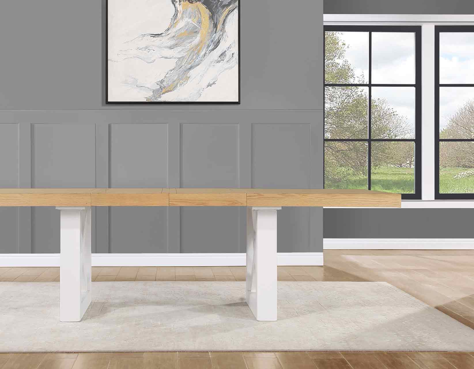 Magnolia Extension Dining Table - White/Natural