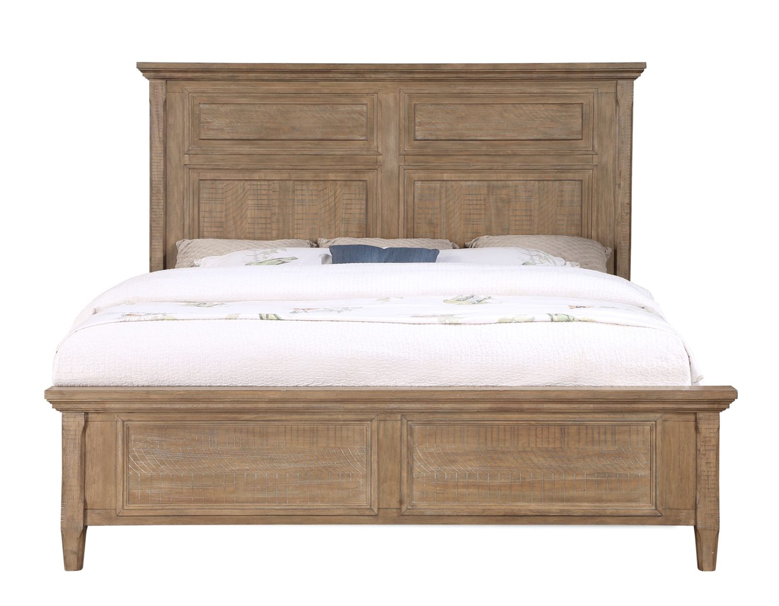 Riverdale Queen Rustic Panel Bed - Driftwood Finish