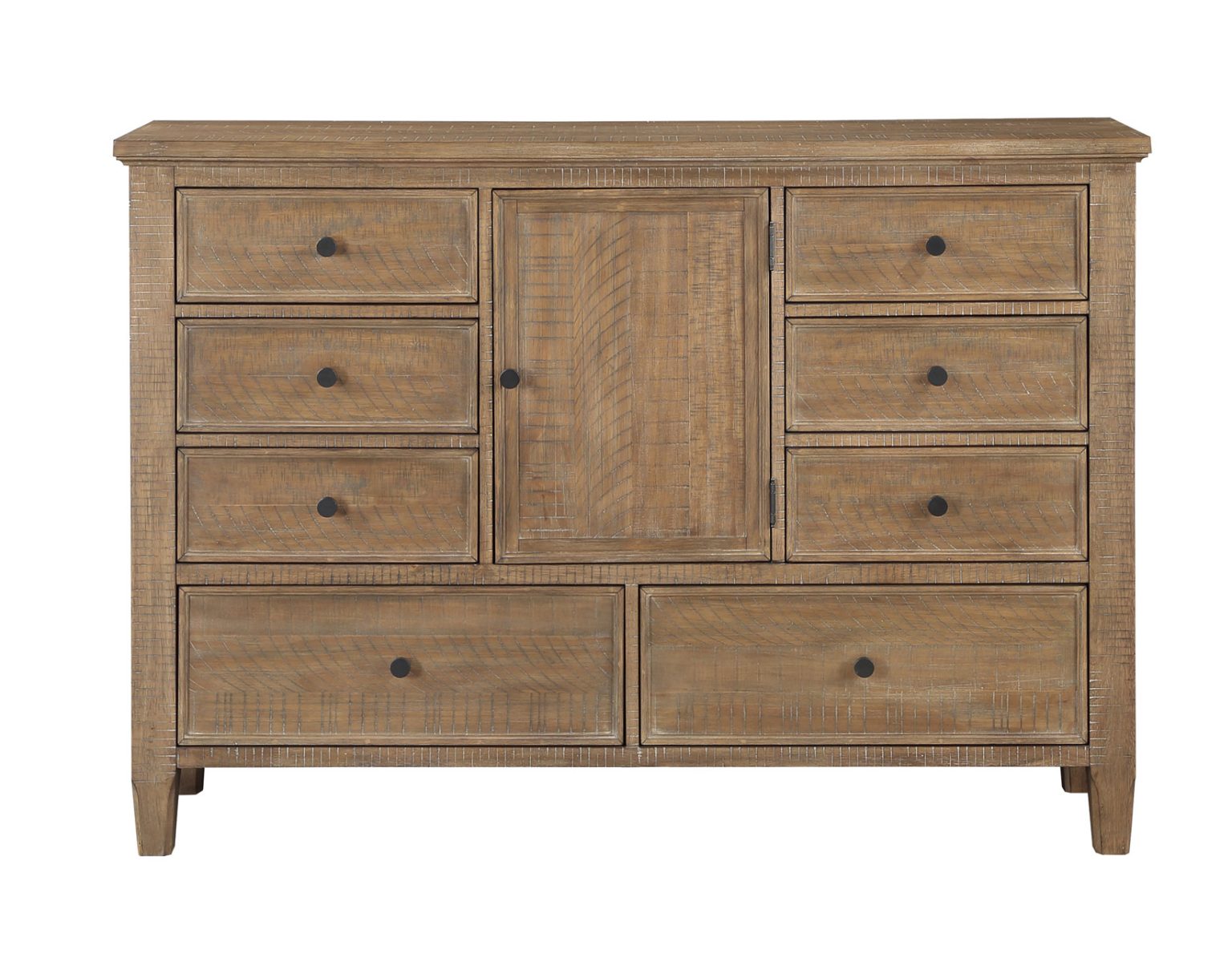Riverdale Eight Drawer Dresser w/Door - Driftwood Finish