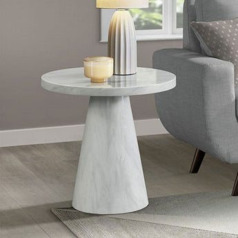 Bellini 20" Round End Table - White