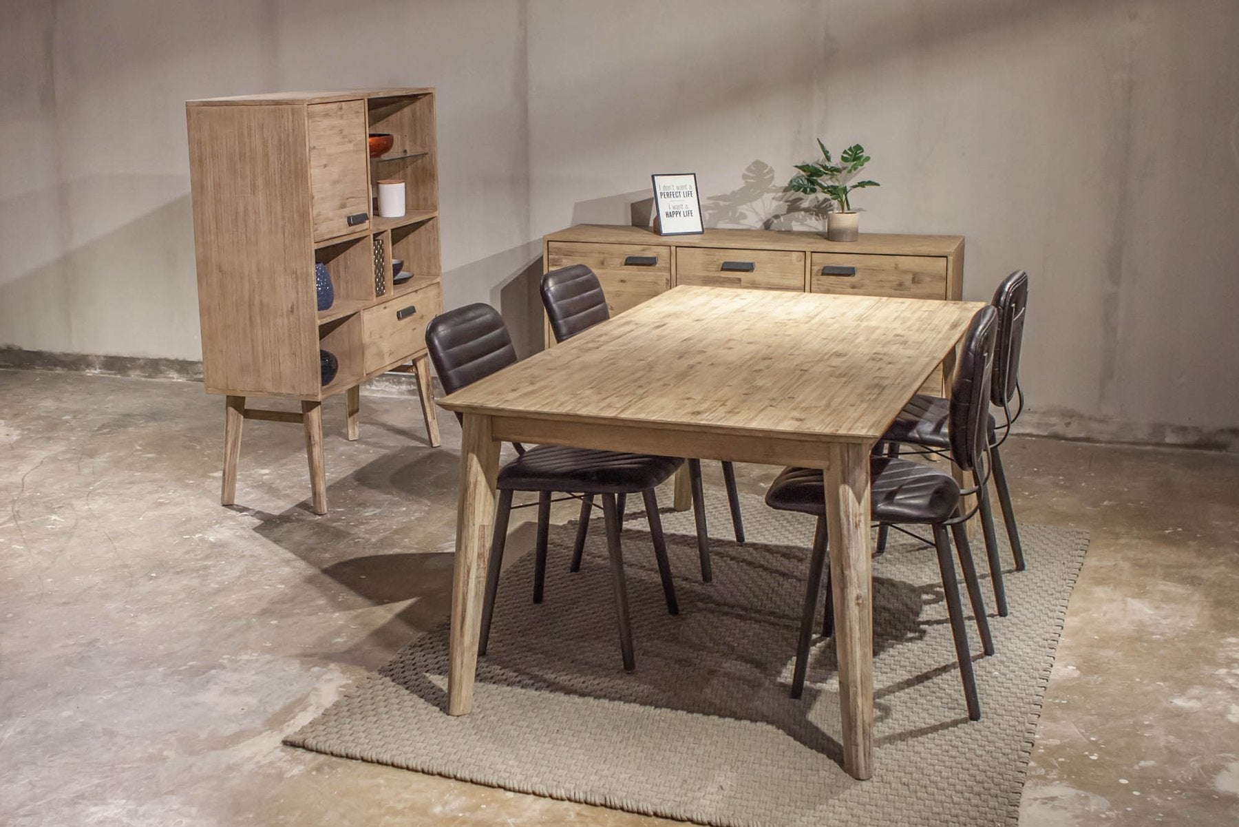 Toronto Collection Solid Wood Dining Table - Natural