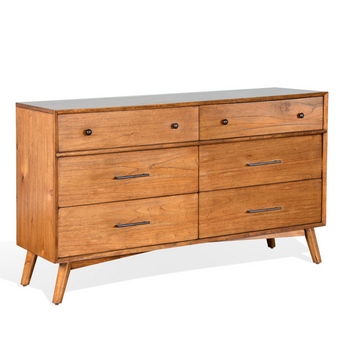 American Modern Six Drawer Dresser - Cinnamon