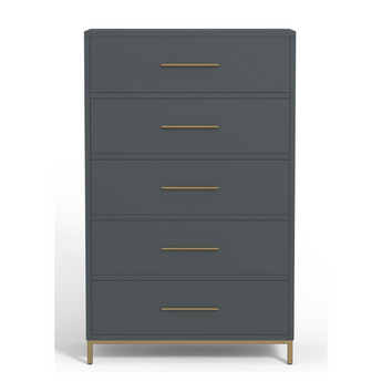 Madelyn Five Drawer Chest - Slate Gray