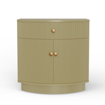 Olivia Curved Front Nightstand - Olive Green