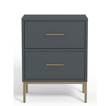 Madelyn Two Drawer Nightstand - Slate Gray