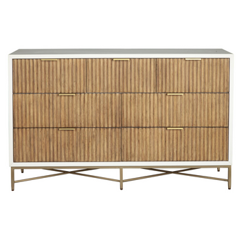 Larsen Seven Drawer Dresser - White/Natural