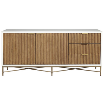 Larsen 64" TV Console - White/Natural