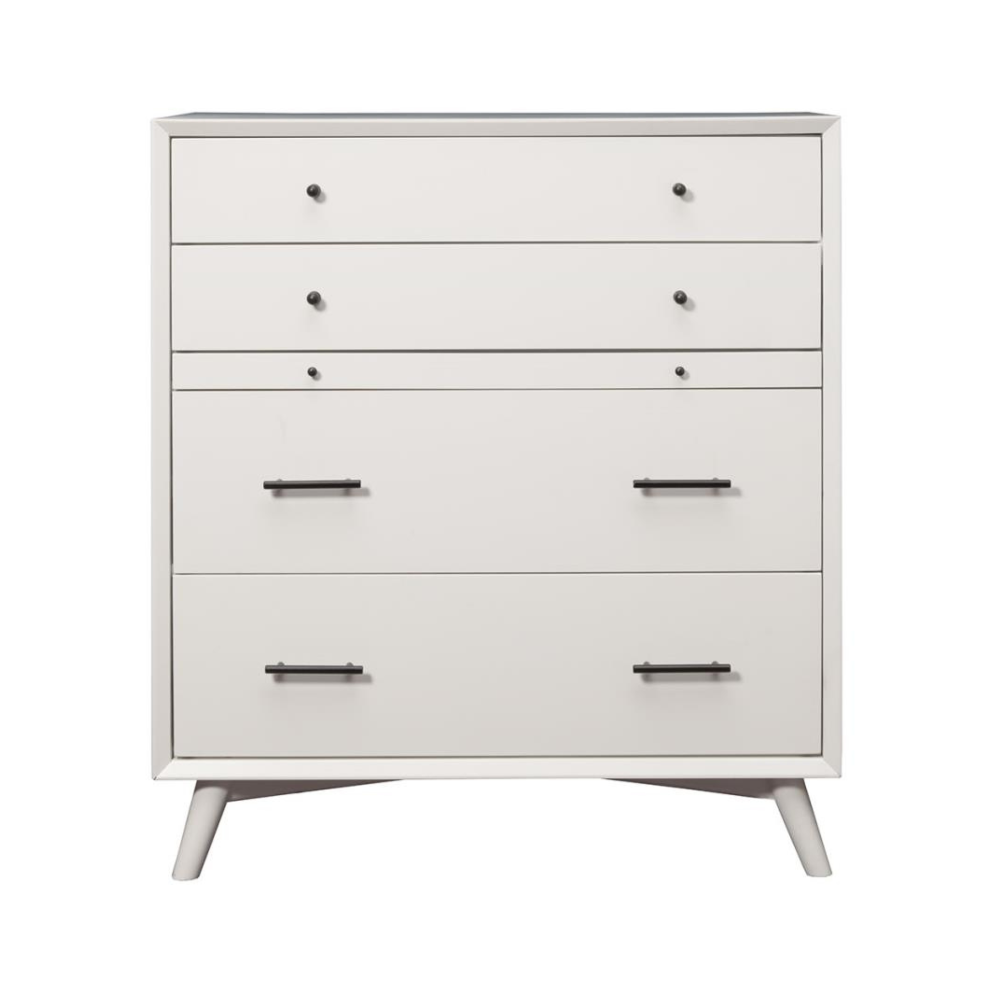 Flynn Mid Century Modern Chest w/Pull Out Tray - White