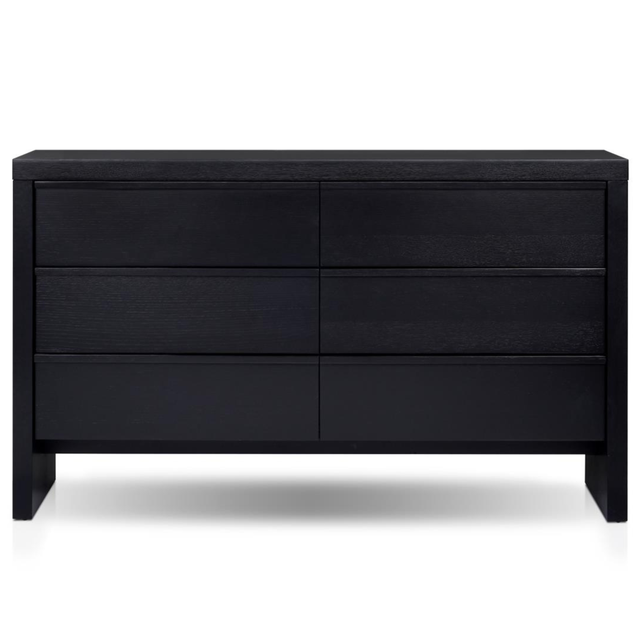 Flo Collection Six Drawer Dresser - Black