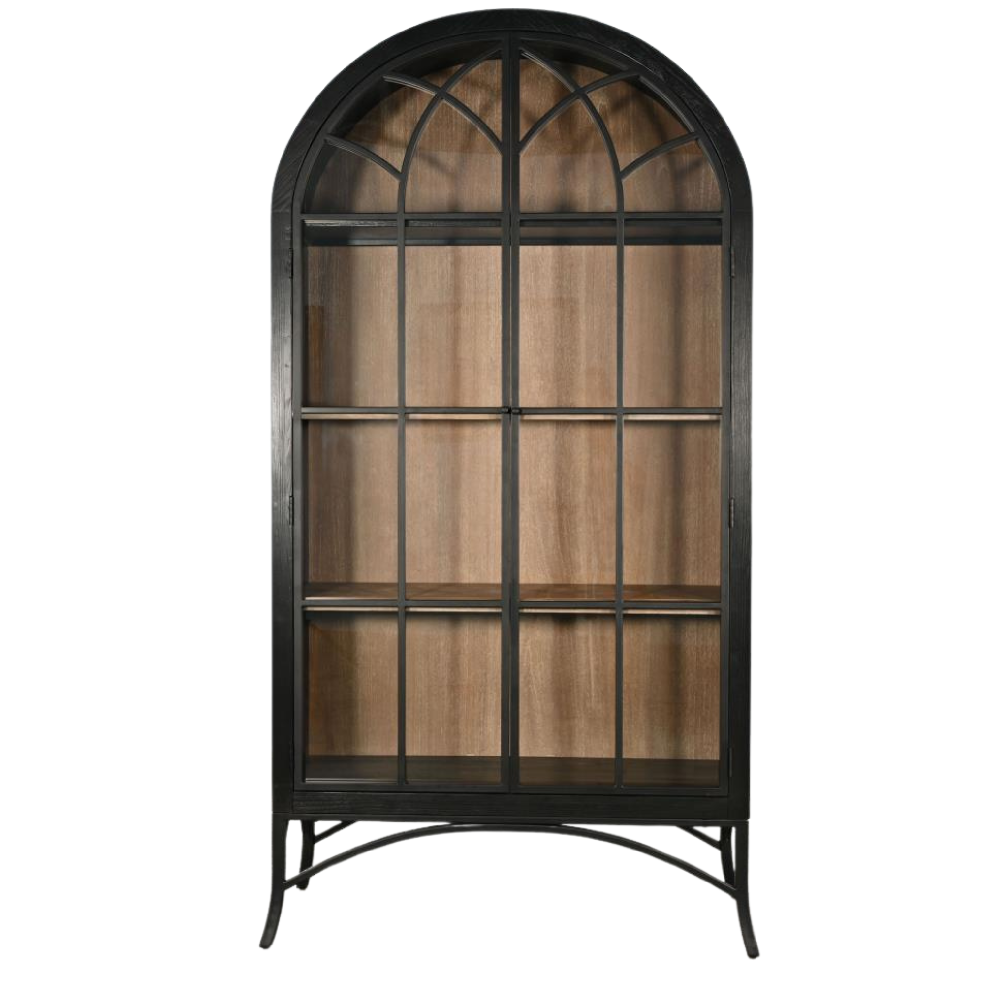 Sunny Designs Ella Arched Glass Door Cabinet - Black