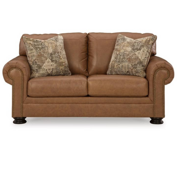 Burleson Leather Loveseat - Caramel