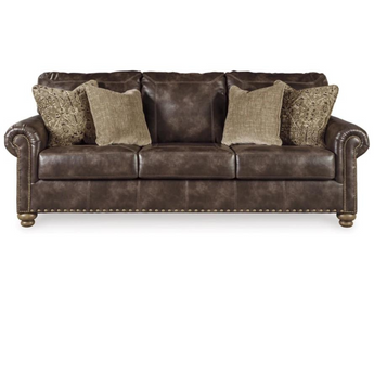 Joshua Faux Leather Sofa - Coffee Brown