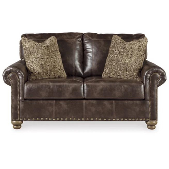 Joshua Faux Leather Loveseat - Coffee Brown