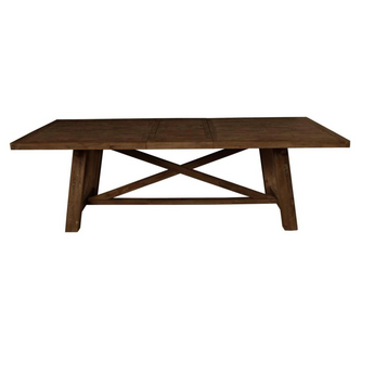 Newberry Rectangular Trestle Dining Table - Medium Brown