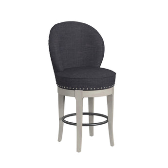 Westford Swivel Bar Stool - Charcoal/Linen