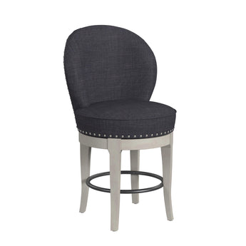 Westford Swivel Counter Stool - Charcoal/Linen