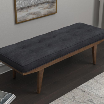 Robyn Collection Mid Modern Upholstered Bench - Charcoal Grey